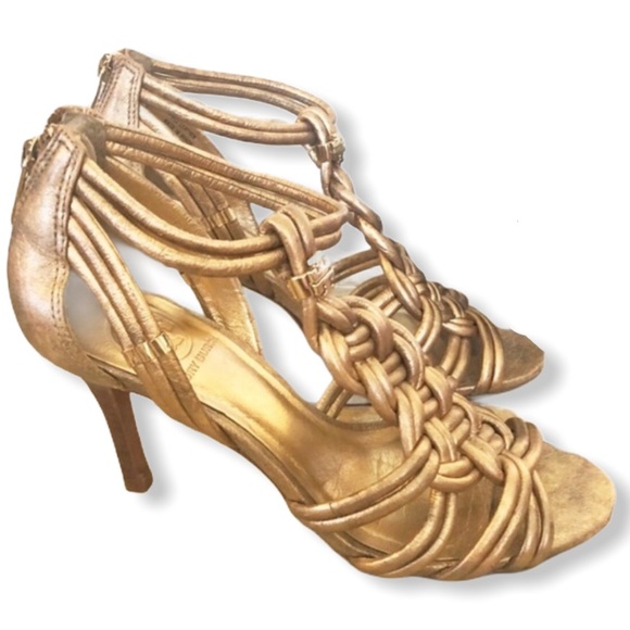 Tory Burch Shoes - Tory Burch Constance Burnish Gold Heeled Sandal